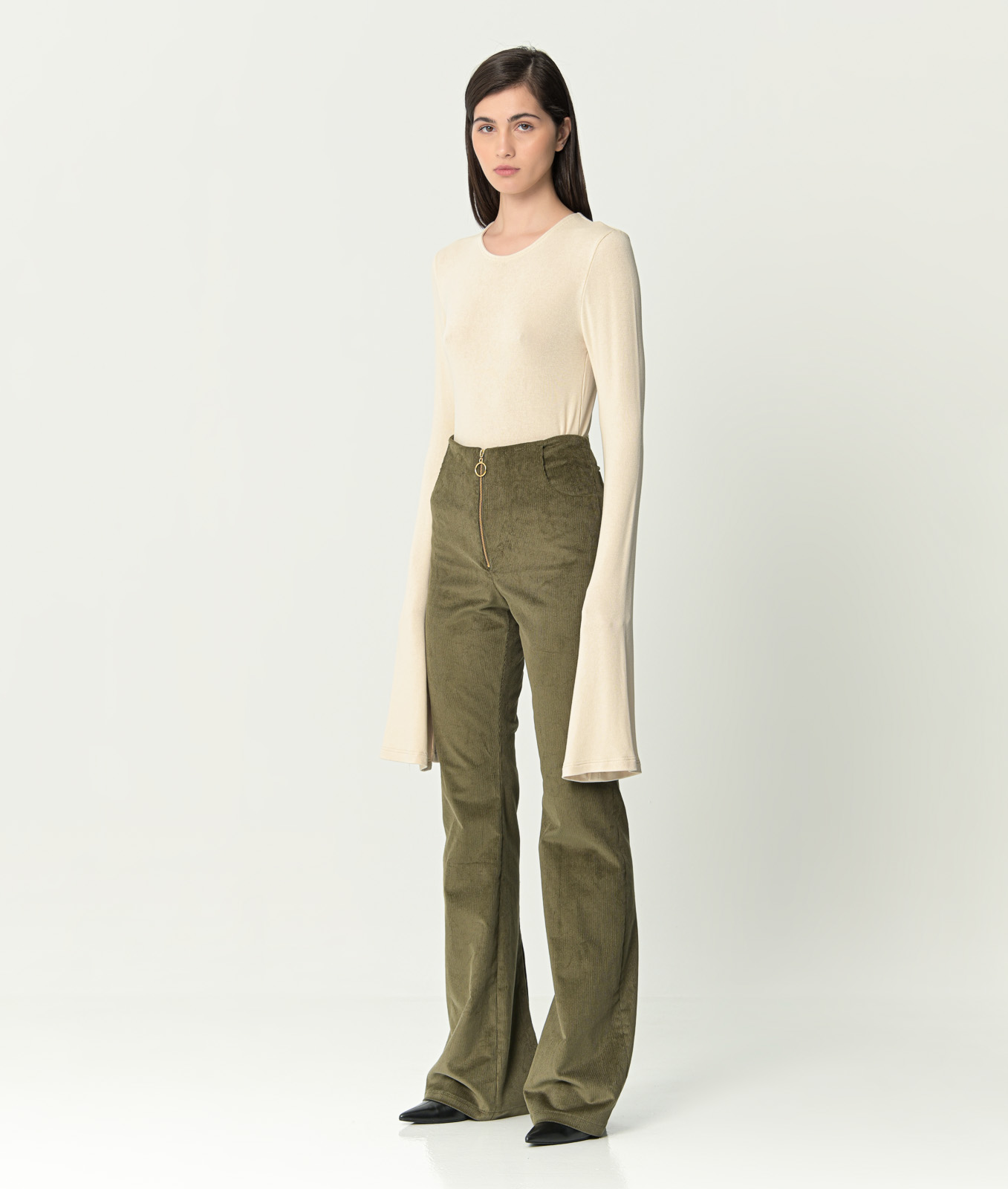 Khaki Cotton-corduroy Trousers