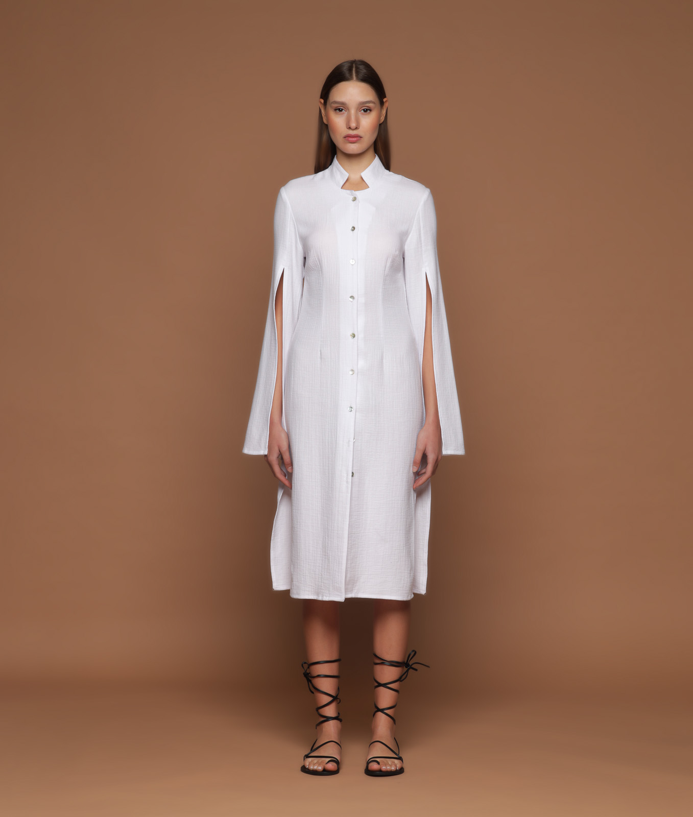 White Agnes Shirt Dress