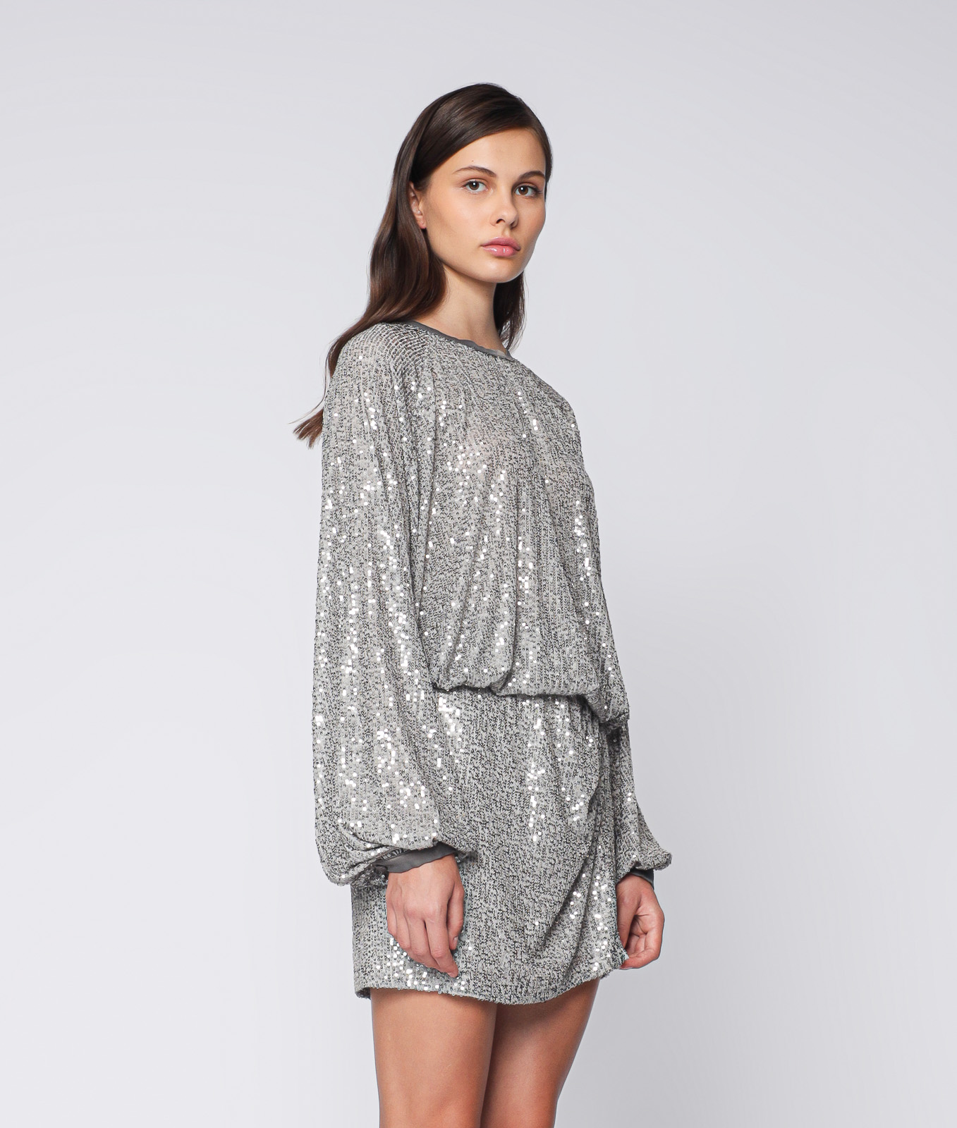 Camille Silver Sequin Top