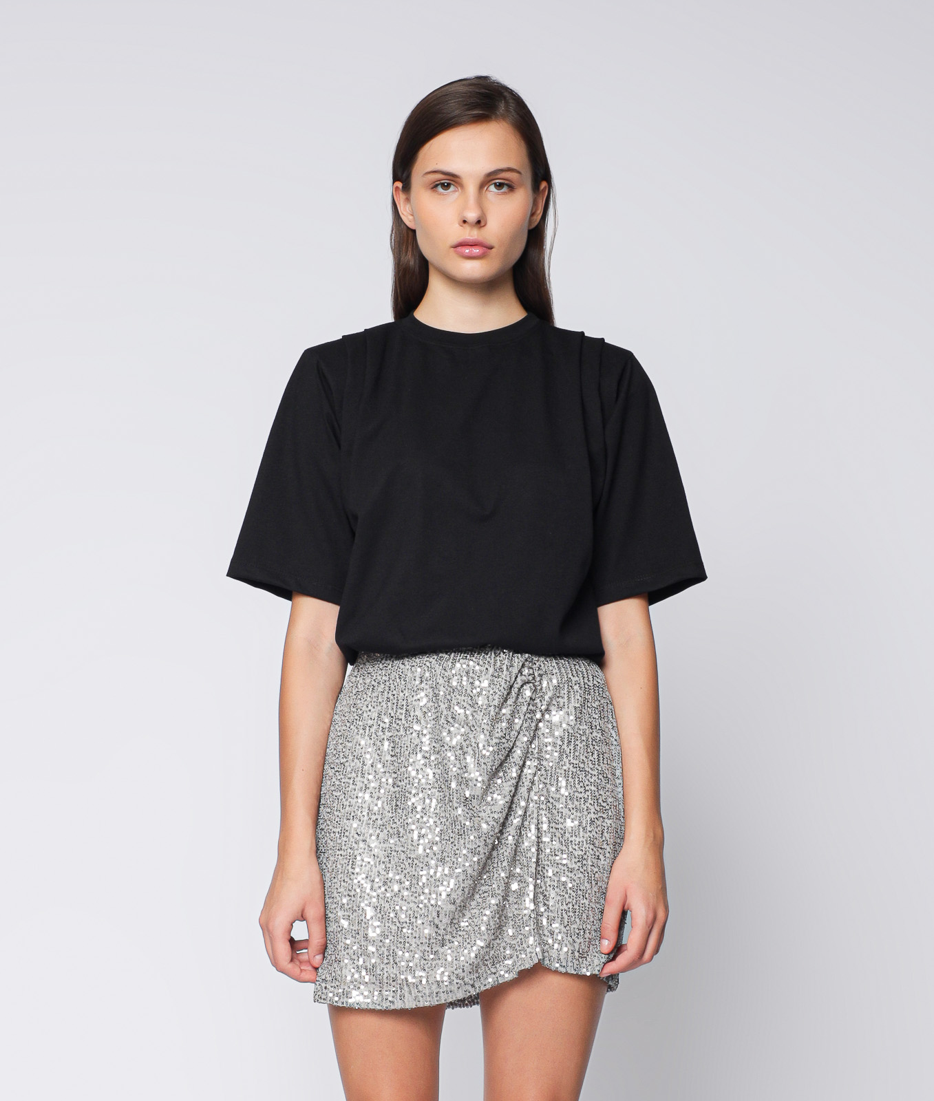 Camille Silver Sequin Skirt