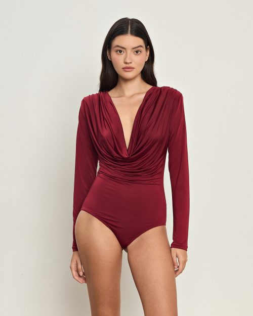 Ariadne Burgundy Bodysuit