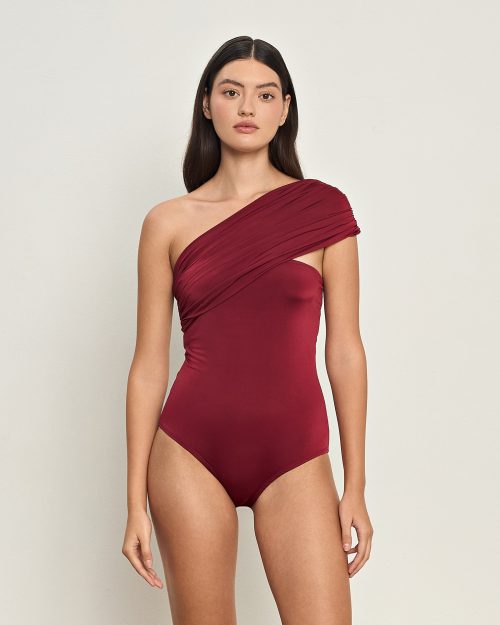 Delphine Burgundy Bodysuit