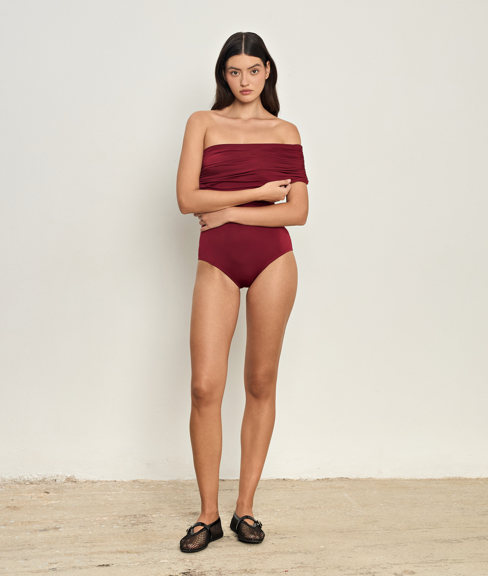 Delphine Burgundy Bodysuit