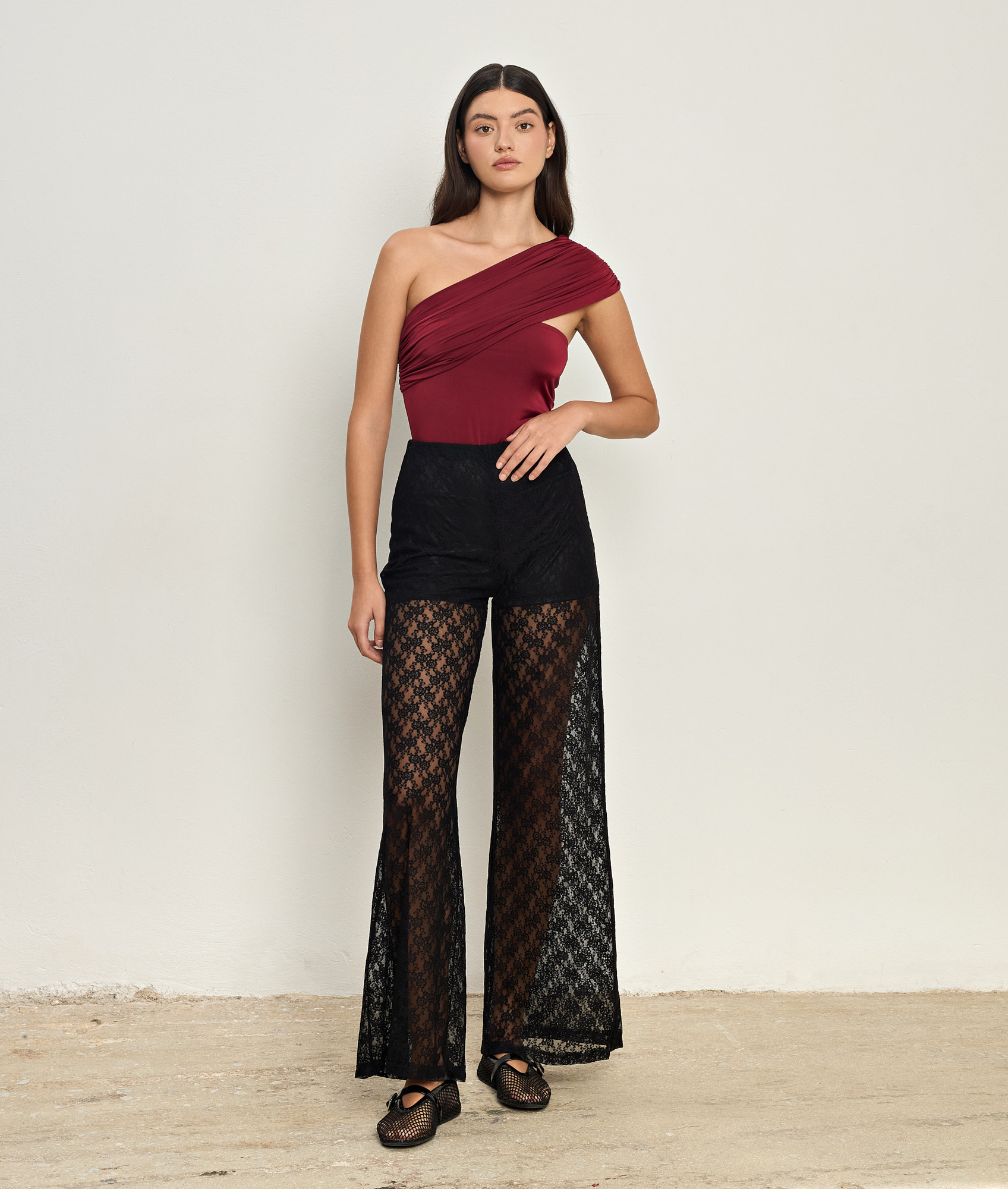 Delphine Burgundy Bodysuit