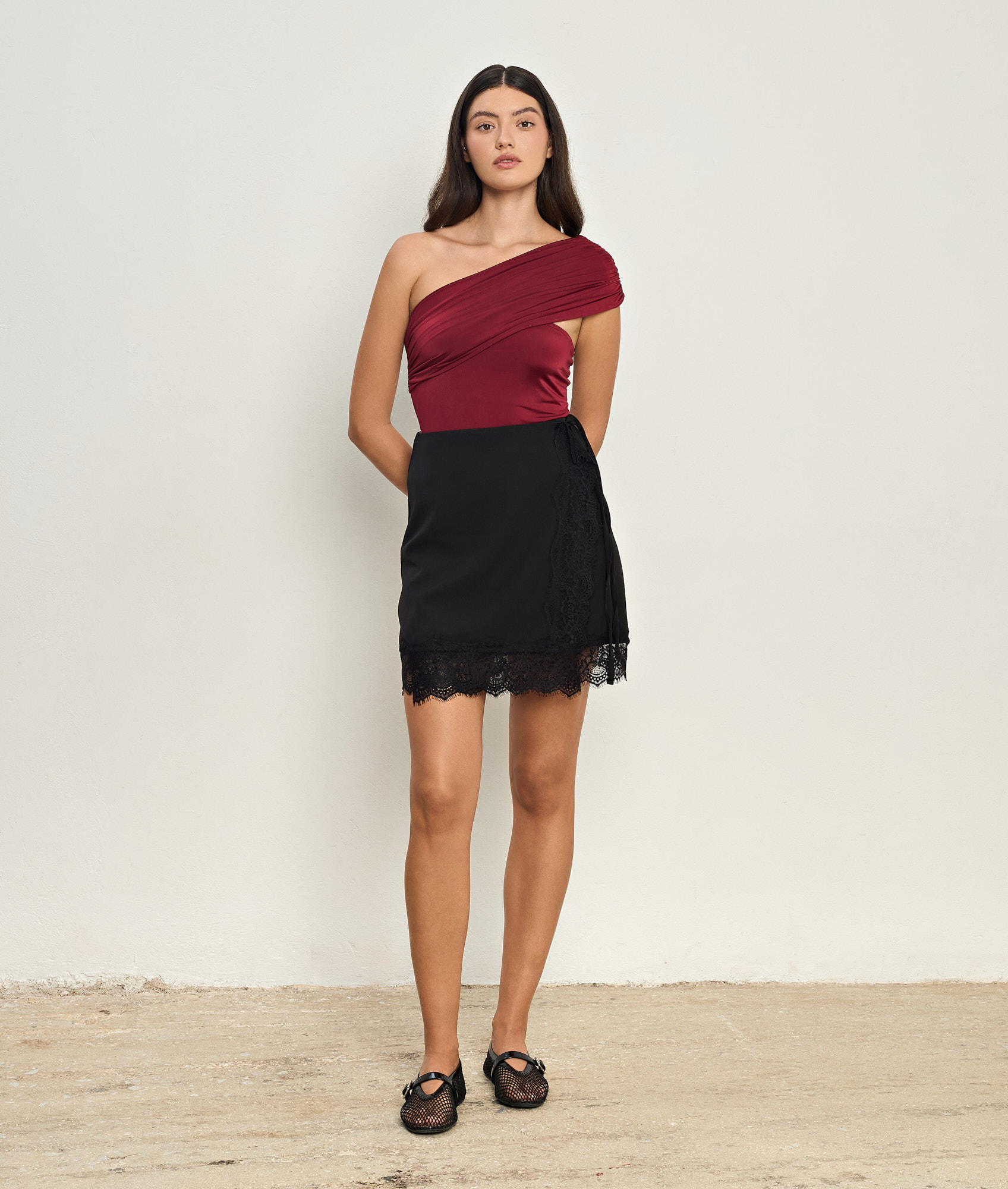 Delphine Burgundy Bodysuit