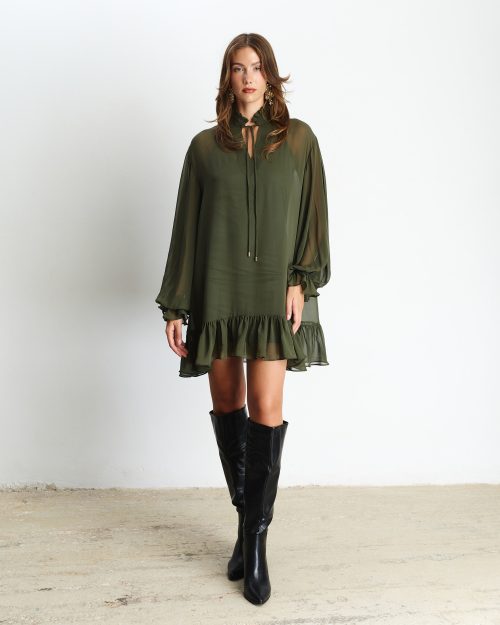 Stefania Olive Dress