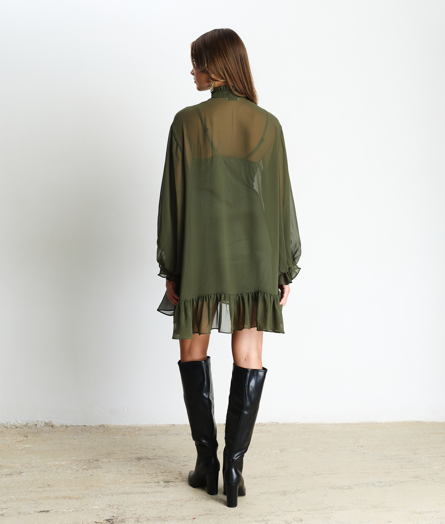 Stefania Olive Dress