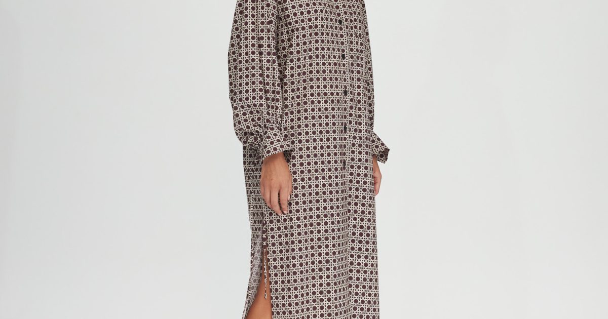 Vienna Volume Sleeve Shirt Dress Mサイズ Ada Vienna Straw Shirt Dress - HAALS